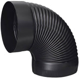 7" Diameter 90 Degree 24 Gauge Black Crimped Elbow