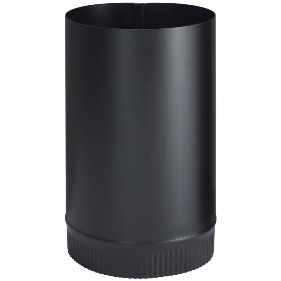 7" Diameter x 12"L 24 Gauge Black Stove Pipe