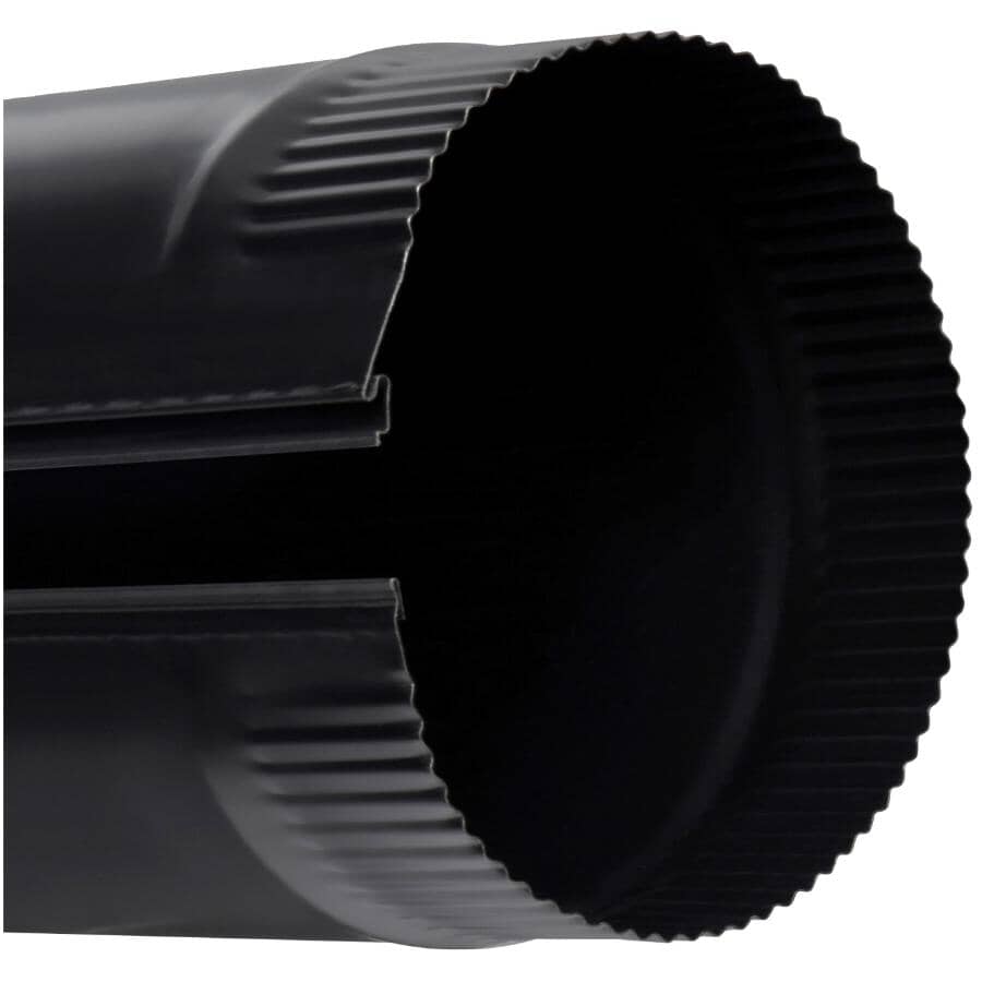 7" Diameter x 12"L 24 Gauge Black Stove Pipe
