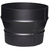 7" Plain x 6" Crimp 24 Gauge Black Stove Pipe Reducer