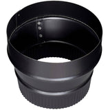 7" Plain x 6" Crimp 24 Gauge Black Stove Pipe Reducer