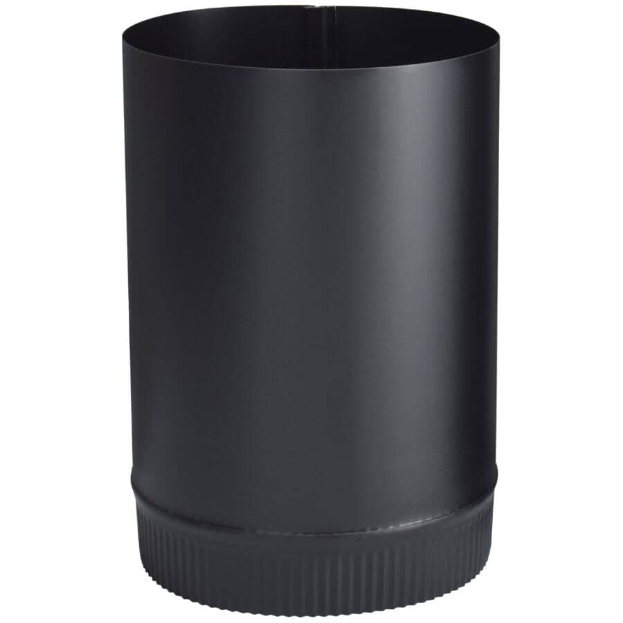 8" Diameter x 12"L 24 Gauge Black Stove Pipe