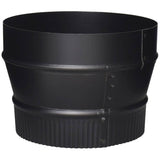 8" Plain x 7" Crimp 24 Gauge Black Stove Pipe Reducer
