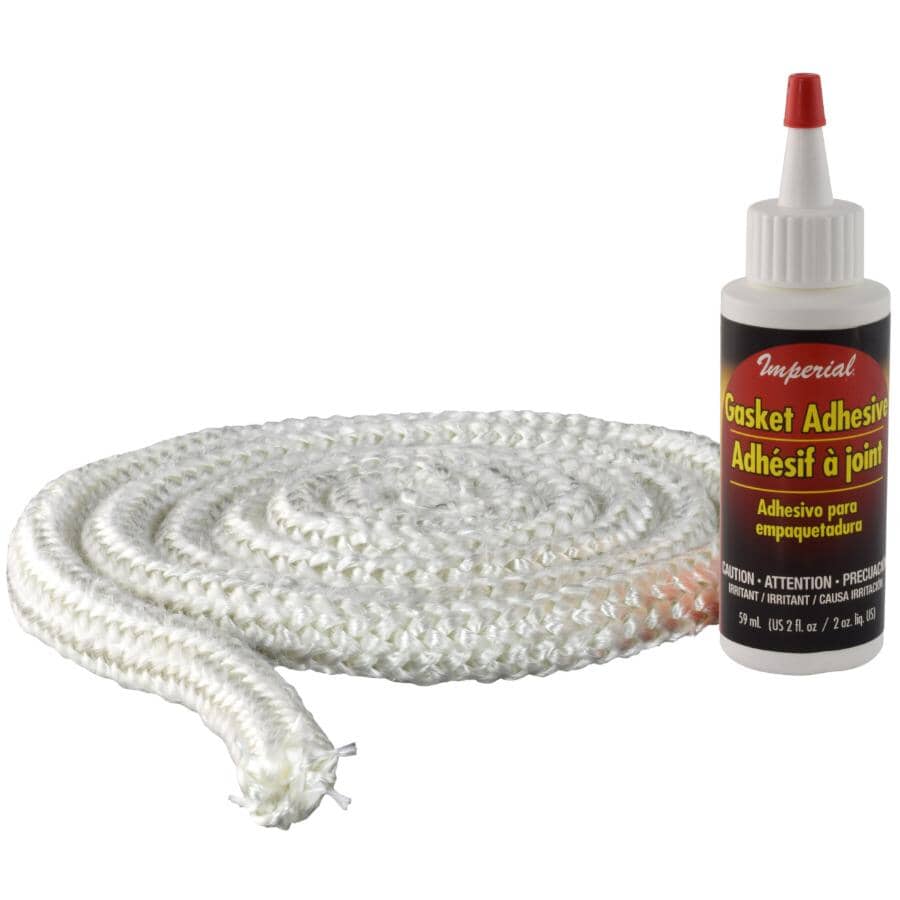 Fiberglass Gasket Rope Kit - 5/8" x 6.25', Round, White