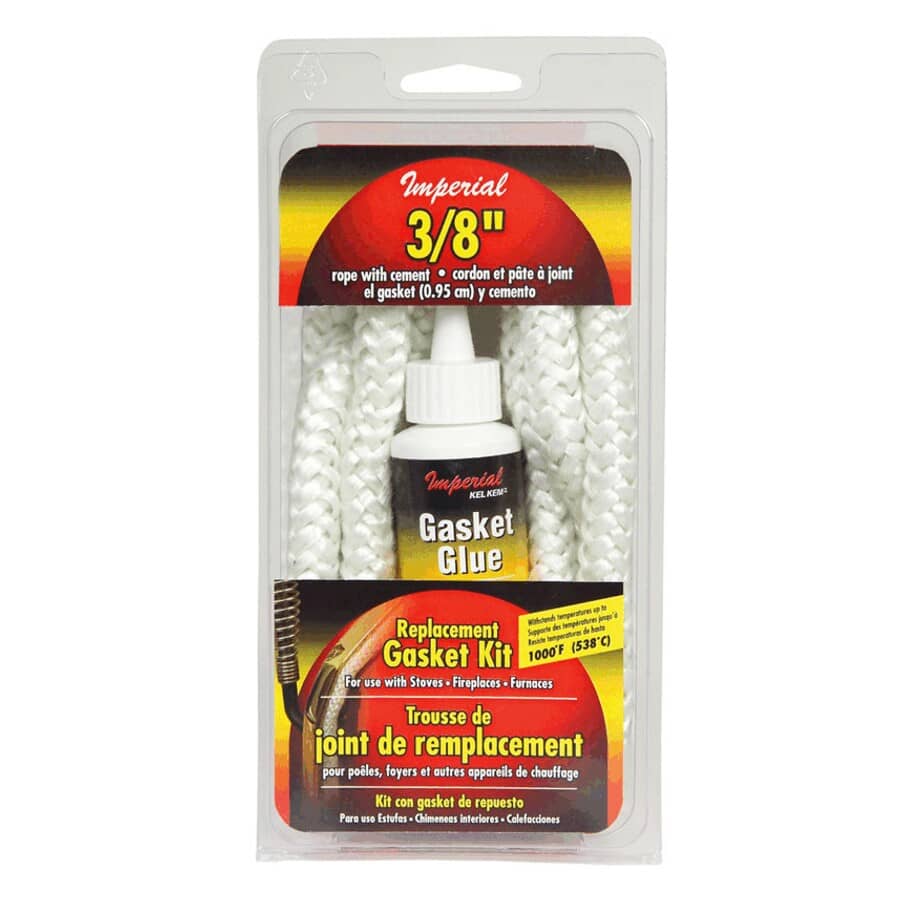 Fiberglass Gasket Rope Kit - 3/8" x 6.25', Round, White