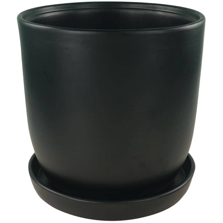 7.75" Egg Pot Ceramic Planter - Matte Black