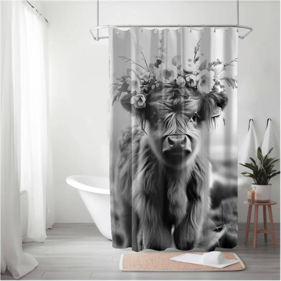 Baby Highland Cow Polyester Shower Curtain - 70" x 72"