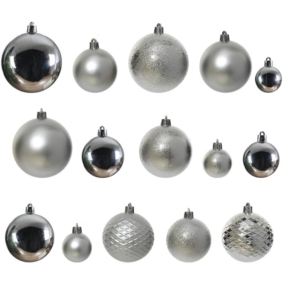 100 Pack Shatterproof Silver Ornaments Tube