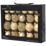 21 Pack Bauble Glass Ornaments - Pearl