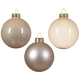 21 Pack Bauble Glass Ornaments - Pearl