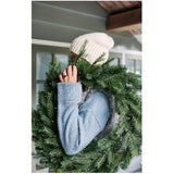 32" Indoor / Outdoor Grandis Wreath - 80 Warm White Micro LED Lights