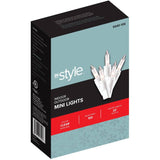 Incandescent Mini Light Set with White Wire - Clear, 100 Lights