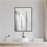 Ivonne Framed Rectangular Mirror - Matte Black, 26" x 36"