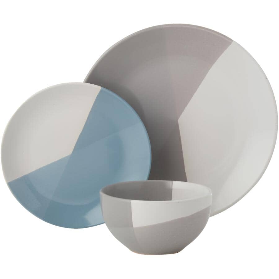 Multi-Colour Stoneware Dinnerware Set - 18 Piece
