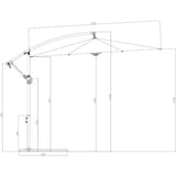 10' Sharkskin Grey Offset Umbrella