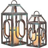 15" Antique Effect Plastic Lantern - with Battery Operated LED Candle