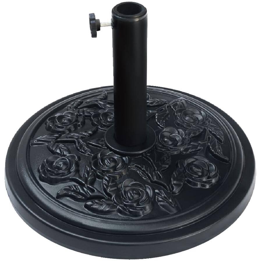 18" Black Round PE and Cement Umbrella Base