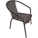 Brown Wicker Steel Frame Bistro Set - 3 Piece