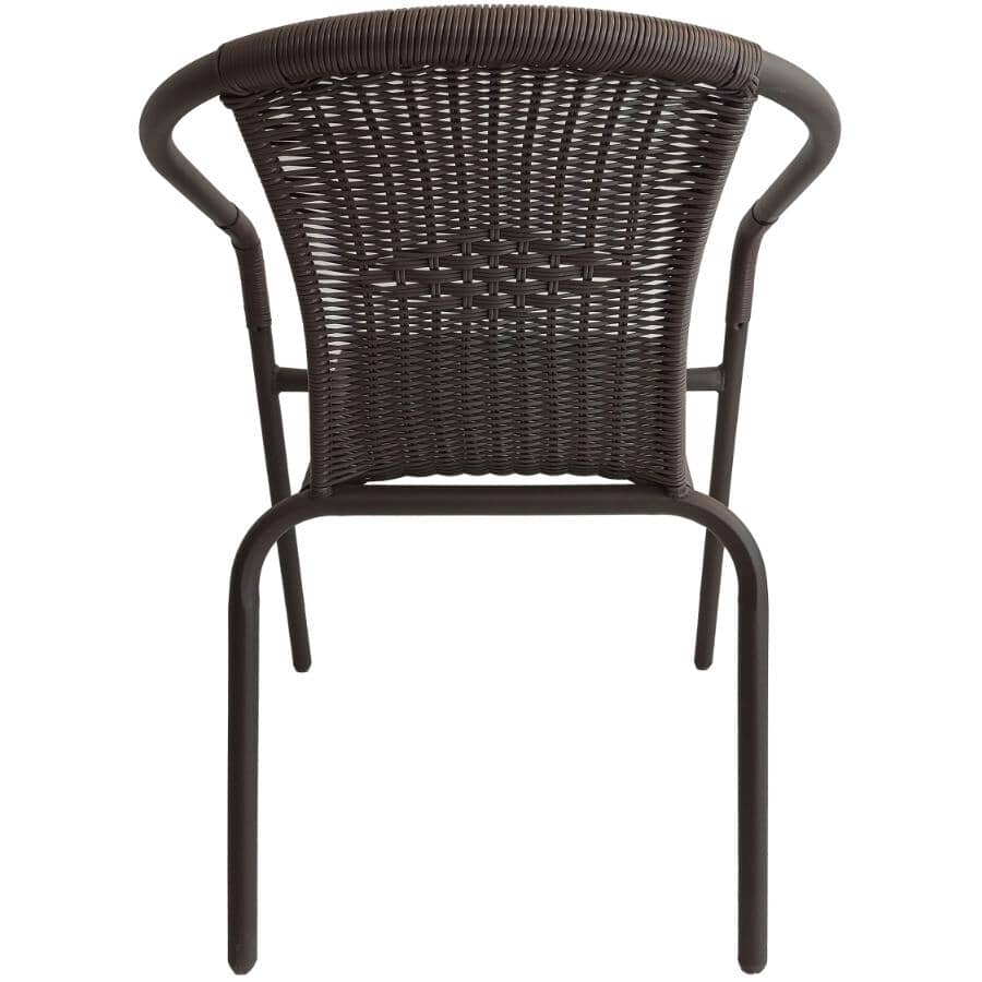 Brown Wicker Steel Frame Bistro Set - 3 Piece