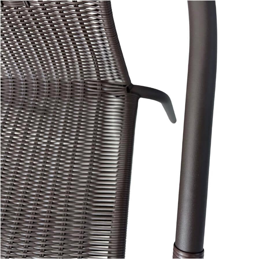 Brown Wicker Steel Frame Bistro Set - 3 Piece