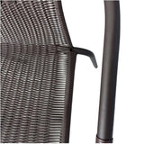 Brown Wicker Steel Frame Bistro Set - 3 Piece