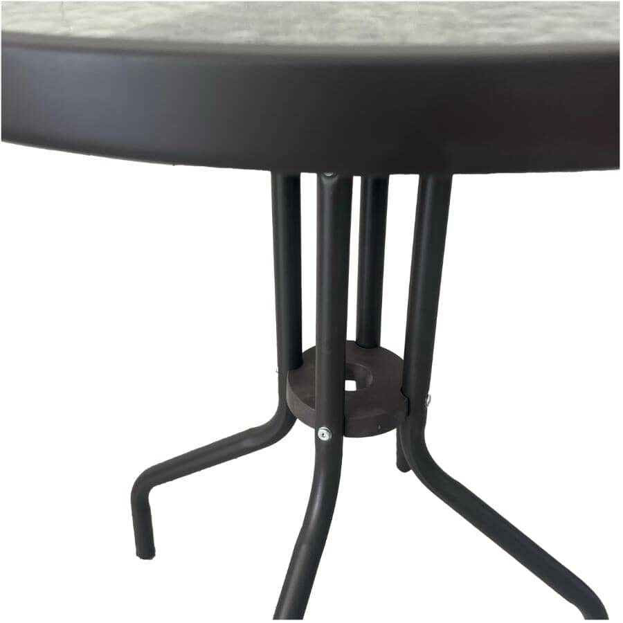 Brown Wicker Steel Frame Bistro Set - 3 Piece