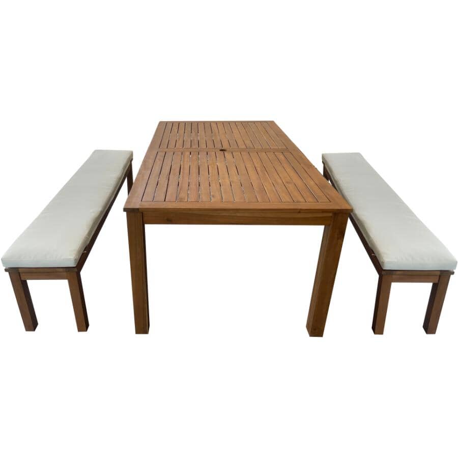 Dining Set with 2 Benches - 3 Piece
