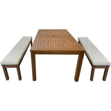 Dining Set with 2 Benches - 3 Piece