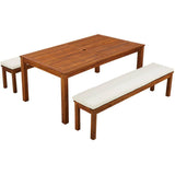 Dining Set with 2 Benches - 3 Piece