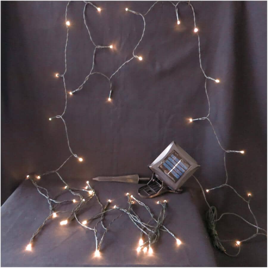 M5 Solar Light Set with Green Wire - Warm White, 50 LEDs