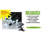 M5 Solar Light Set with Green Wire - Pure White, 50 LEDs