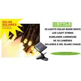 M5 Solar Light Set with Green Wire - Warm White, 50 LEDs