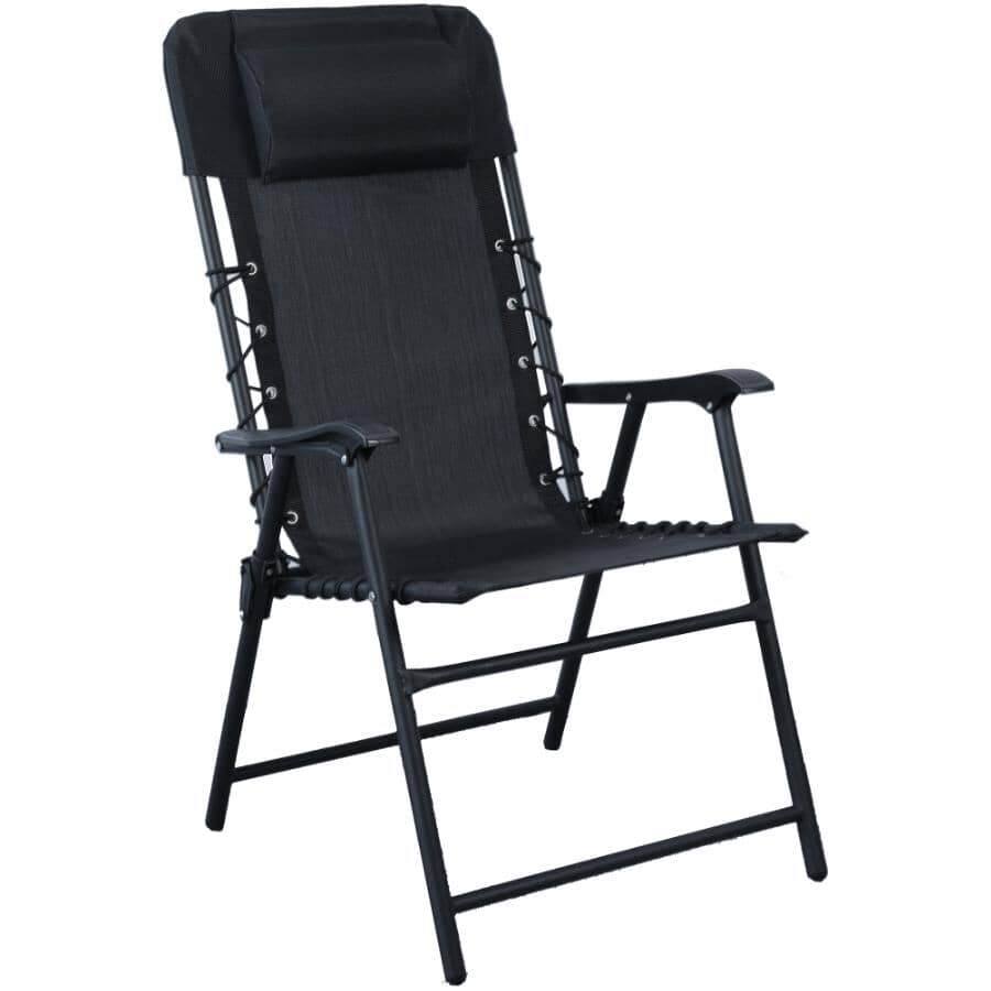 Textilene High Back Folding Chair - Black