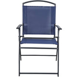 Textilene Mid Back Folding Chair - Navy Blue