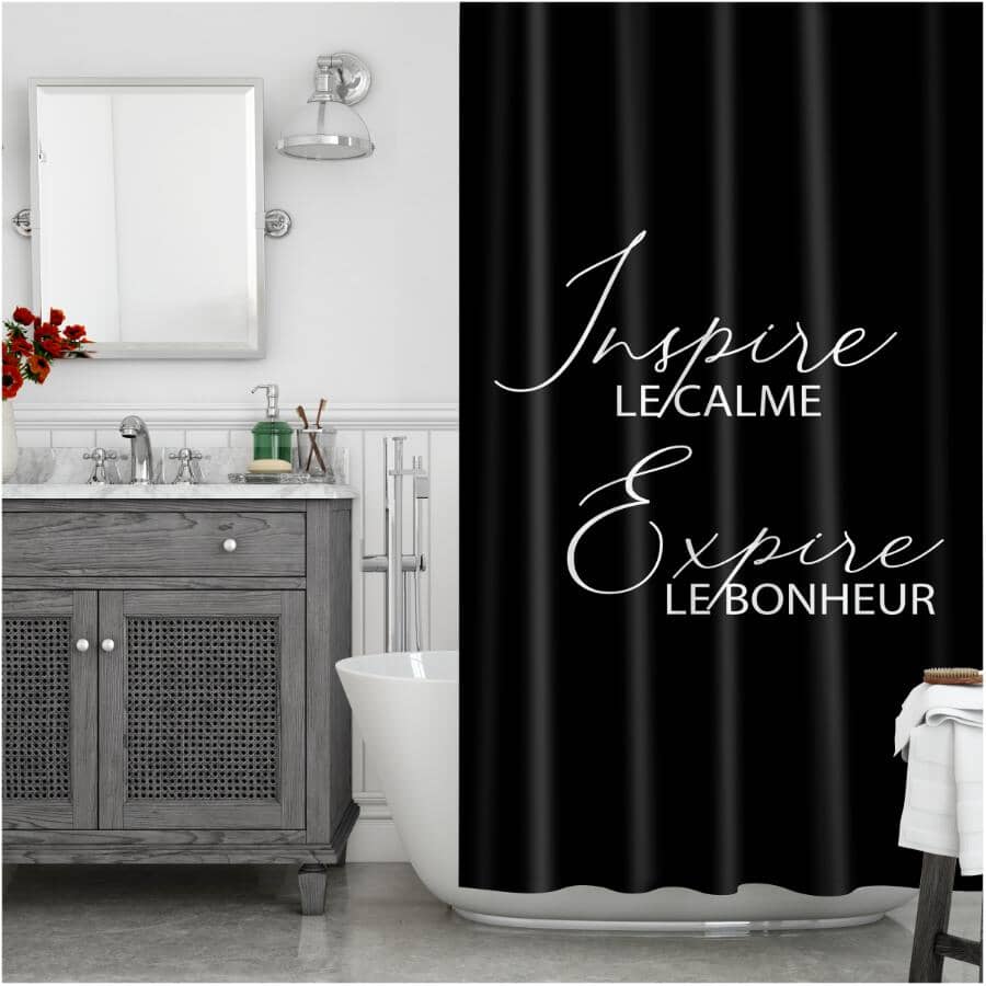 Polyester Shower Curtain - Inspire Expire, 70" x 72"