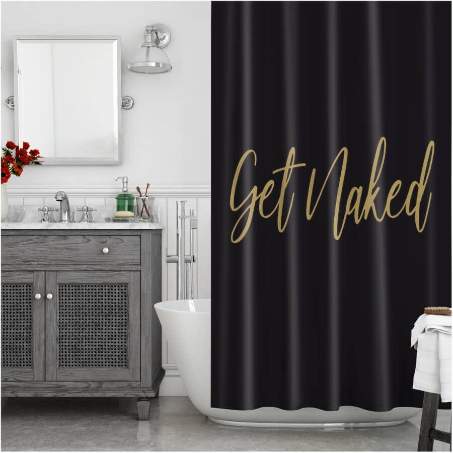 Polyester Shower Curtain - Get Naked, 70" x 72"