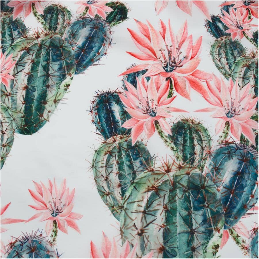Polyester Shower Curtain - Cactus Blooms, 71" x 71"