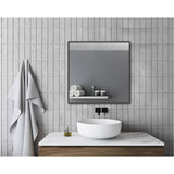 Reina Framed Square Mirror - Matte Black, 36" x 36"