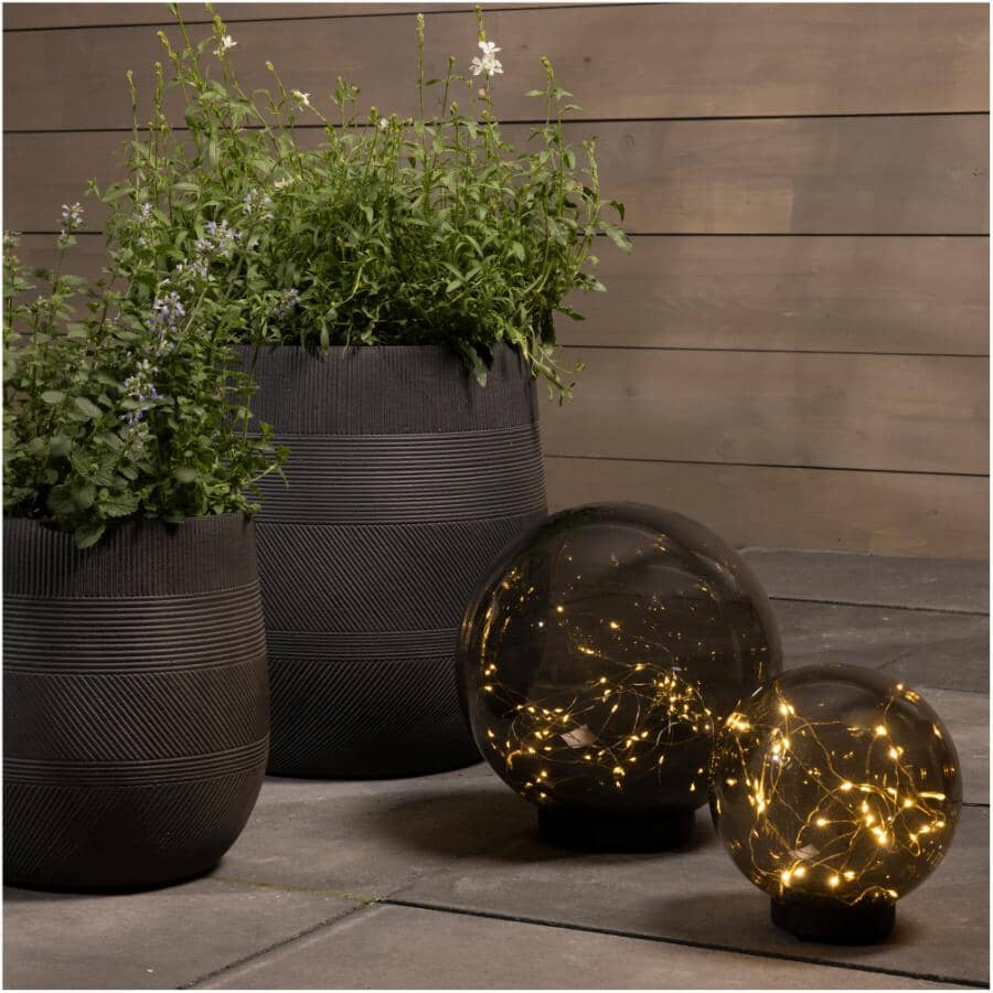 Round Solar Garden Stake Light - with Micro Lights