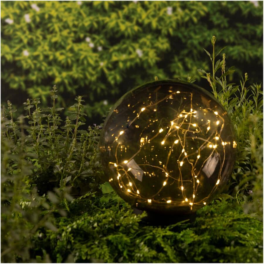 Round Solar Garden Stake Light - with Micro Lights