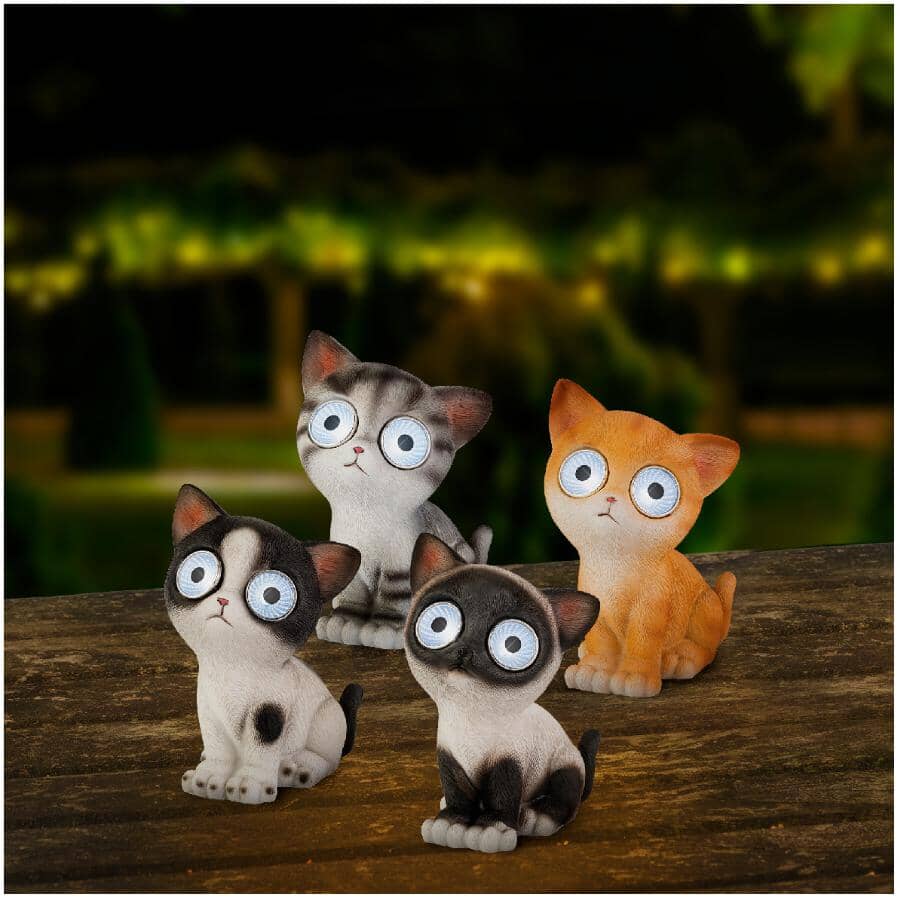 Solar Cat Figurine with Steady Function - Assorted