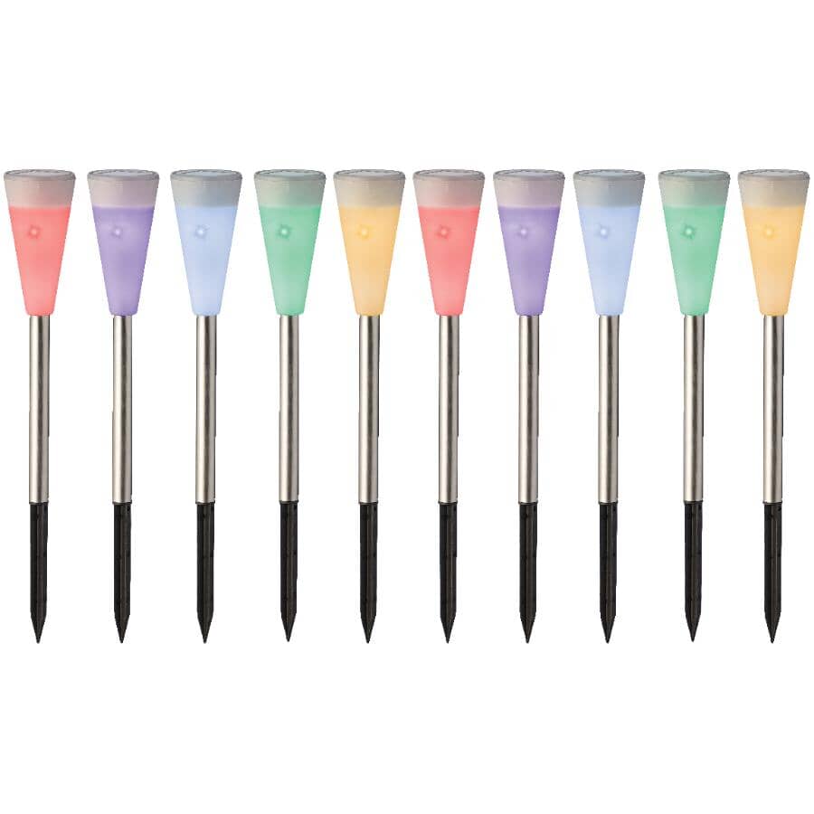 Solar Garden Stake Lights - Multicolours, Set of 10