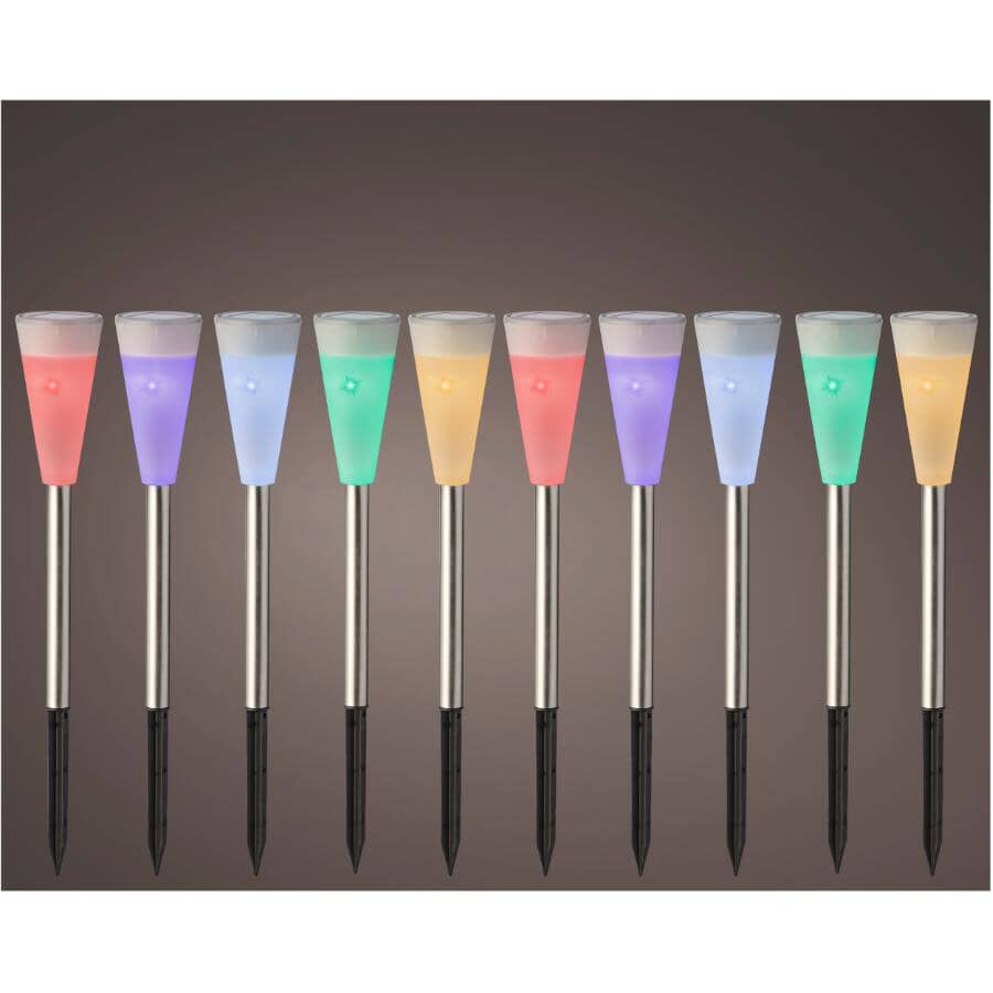 Solar Garden Stake Lights - Multicolours, Set of 10