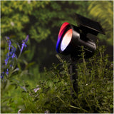 Solar Spotlight Garden Stake Light - with Colour Changing Effect, Set of 2