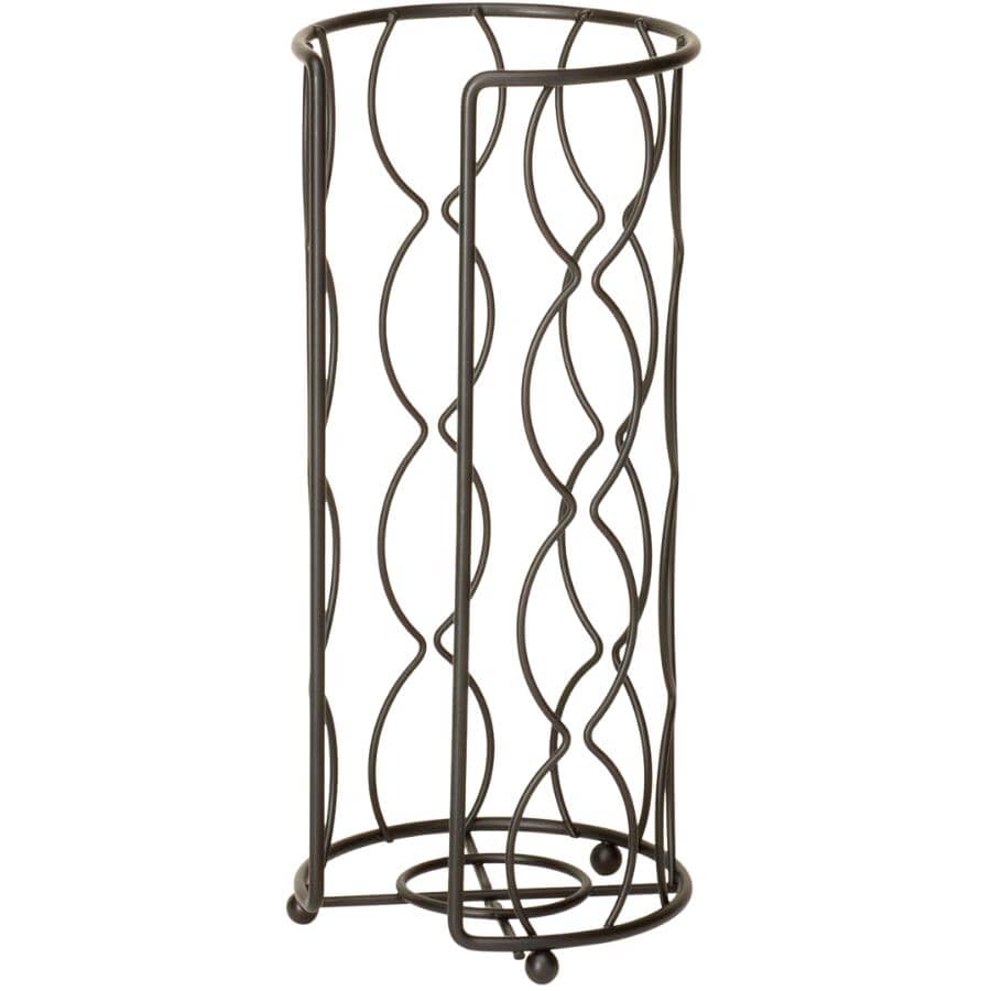 Wave Design Toilet Tissue Holder - Black