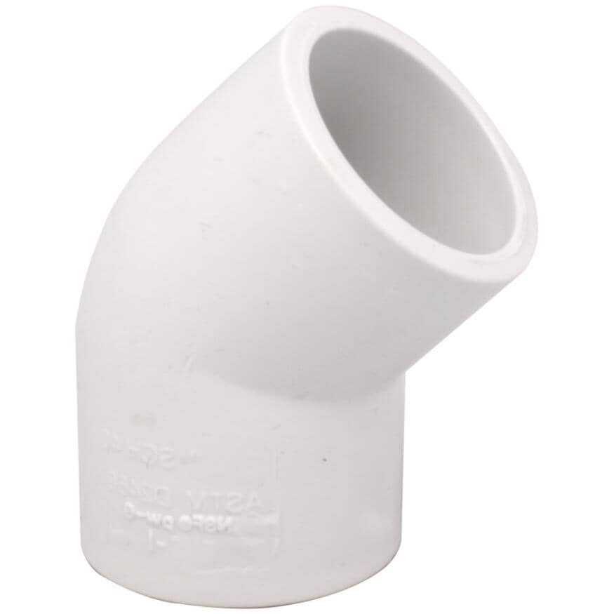 Schedule 40 1" Slip x Slip PVC 45 Degree Elbow