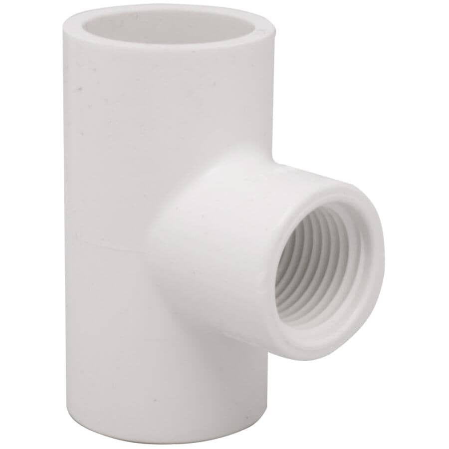 Schedule 40 3/4" Slip x Slip x FPT PVC Tee