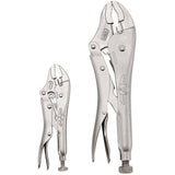 2 Piece Curved Jaw Locking Pliers Set