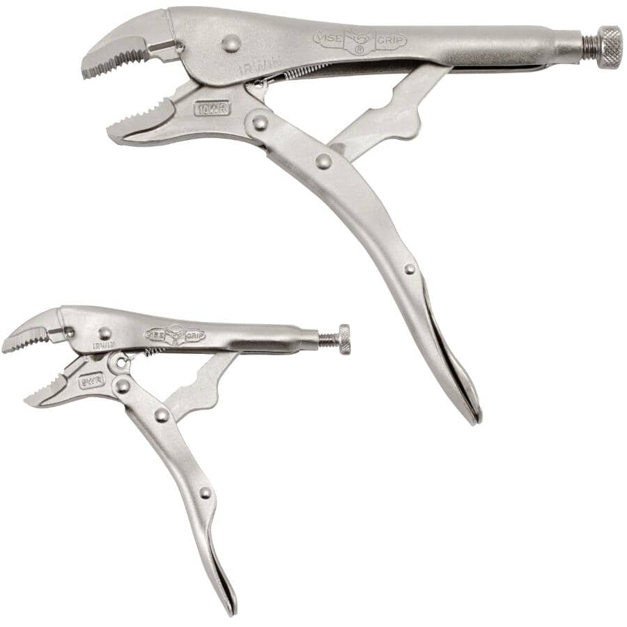 2 Piece Curved Jaw Locking Pliers Set