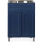 24" x 22" Willow Collection Laundry Cabinet with Stainless Steel Sink - Blue